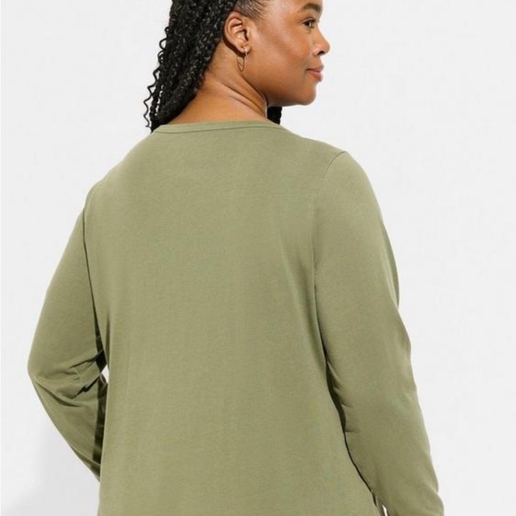 Bundle of 3 NWT Torrid vintage cotton jersey lace up long sleeve tees. Size 00. - Picture 11 of 14